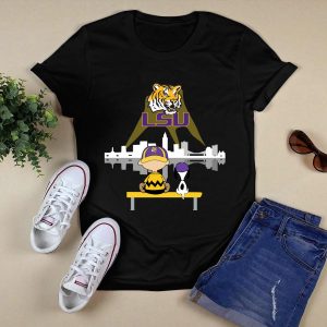Charlie Brown And Snoopy Lsu Tigers Football Shirt