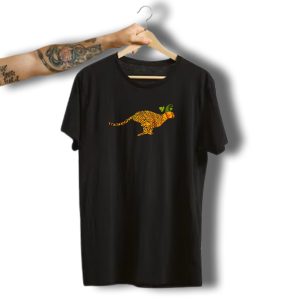 Cheetah With Pumpkin Head Halloween Fusion T-Shirt