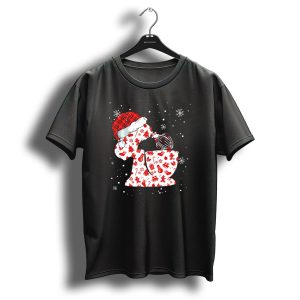 Chef Mixer Buffalo Plaid Santa Hat Christmas Snowflakes T Shirt