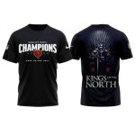 Chicago Bears 2025 Nfc North Champions Kings Of The North All-Over Print T-Shirt