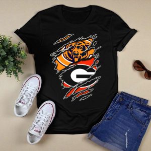 Chicago Bears Georgia Bulldogs Logo Mashup T Shirt