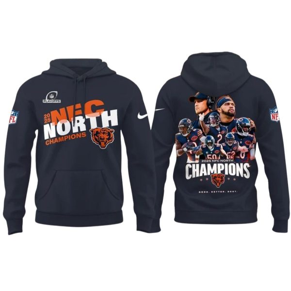 Chicago Bears NFC North Champions 2025 AOP Hoodie 1