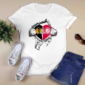 Chicago Blackhawks And Alabama Crimson Tide Heart T-Shirt