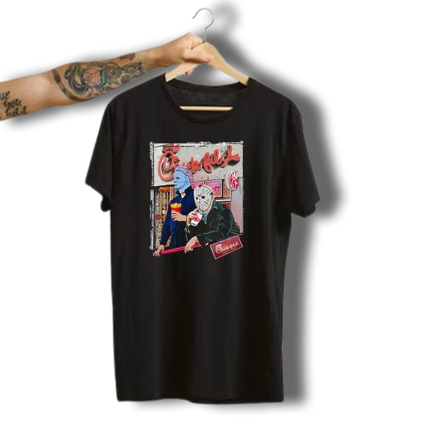 Chick Fil A Halloween Horror Icons Eating T Shirt t shirt 1