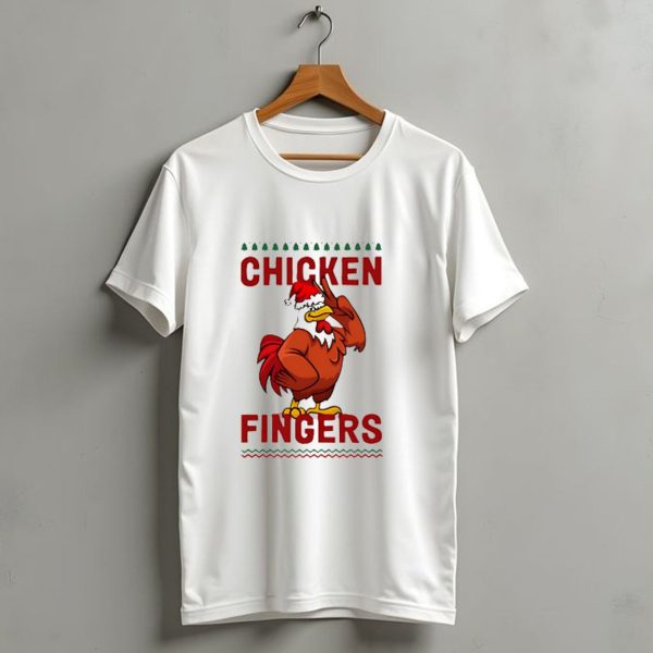 Chicken Fingers Santa Christmas Rooster Santa Hat T Shirt 1 t shirt 1