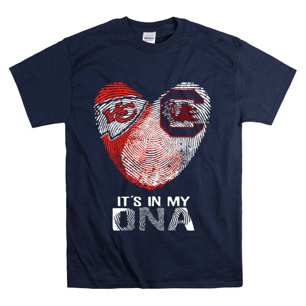Chiefs Gamecocks Fingerprint Its In My DNA T Shirt 1 Navy