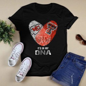 Chiefs Texas Tech Heart Shaped Fingerprint It's In My Dna T-Shirt