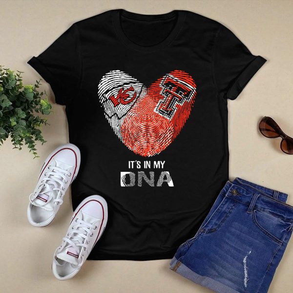 Chiefs Texas Tech Heart Shaped Fingerprint Its In My Dna T Shirt Black 1