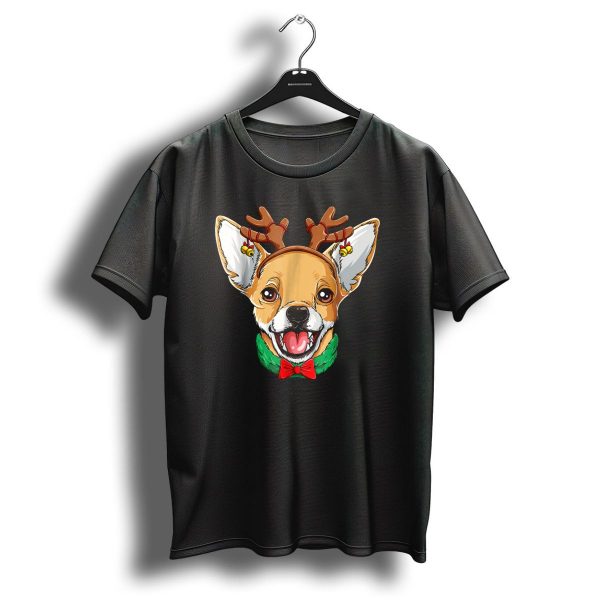 Chihuahua Christmas Reindeer Antlers Bowtie Dog Xmas Lc T Shirt 1 t shirt 1