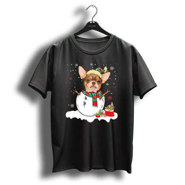 Chihuahua Christmas Snowman With Presents And Santa Hat Fiesta T Shirt 1 t shirt 1