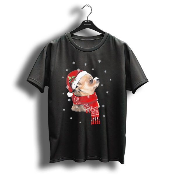 Chihuahua Lover Christmas Cute Chihuahua In Holiday Hat And Scarf T Shirt 1 t shirt 1