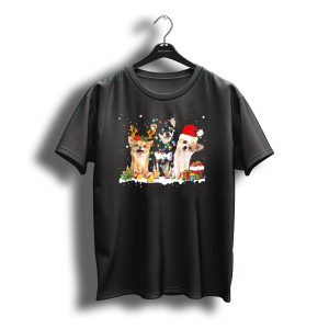 Chihuahua Reindeer Santa Christmas Lights And Presents T-Shirt