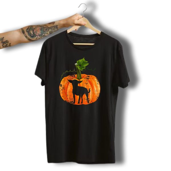 Chihuahua Silhouette Inside Pumpkin For Funny Halloween Dog Lovers T Shirt t shirt 1