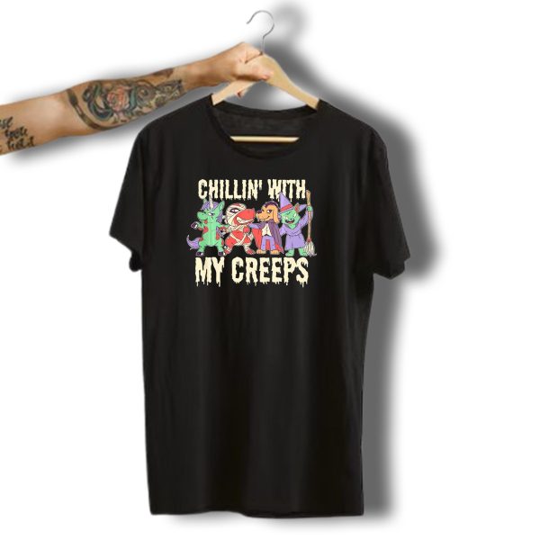 Chillin With My Creeps Funny Animals Halloween T Shirt t shirt 1