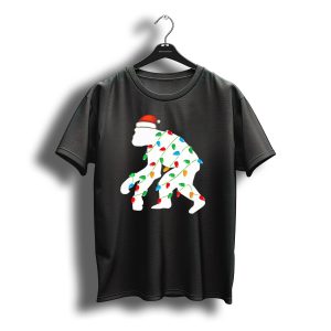 Chimpanzee Santa Hat Christmas Lights T-Shirt