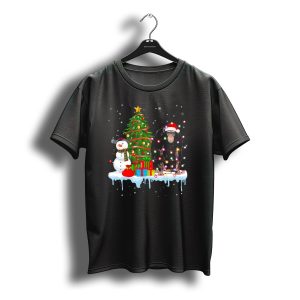 Chimpanzee Santa Lights Christmas Tree Snowman Presents T-Shirt