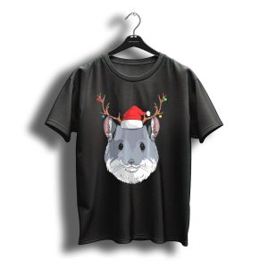Chinchilla Santa Claus Hat Christmas Reindeer Antlers T-Shirt