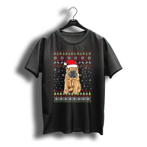 Chinese Shar Pei Christmas Sweater Santa Hat Holiday Family Group T-Shirt