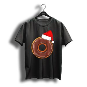 Chocolate Donut Santa Hat Matching Chris Christmas T-Shirt