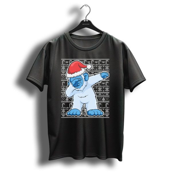 Christmas Abominable Snowman Bigfoot Dabbing Santa Hat T Shirt 1 t shirt 1