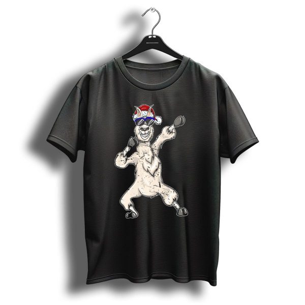 Christmas Alpaca Dabbin Santa Hat Sunglasses Dance T Shirt 1 t shirt 1