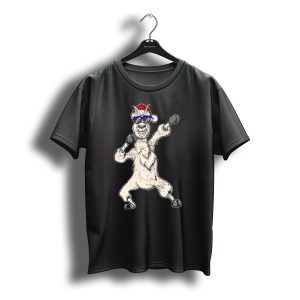 Christmas Alpaca Dabbin' Santa Hat Sunglasses Dance T-Shirt