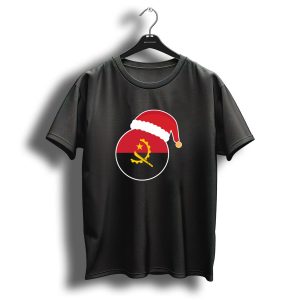 Christmas Angola Flag With Santa Hat T Shirt
