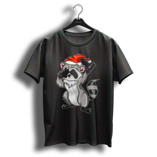 Christmas Animal Trash Panda Dabbing Raccoon Santa Hat T Shirt 1 t shirt 1