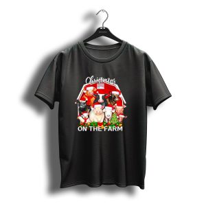 Christmas Animals Santa On The Farm T-Shirt