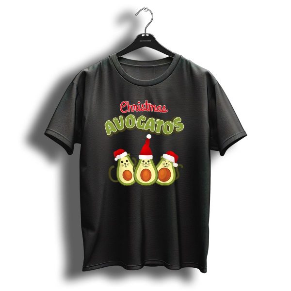Christmas Avogatos Vegan Avocado Cat Trio With Santa Hats T Shirt 1 t shirt 1