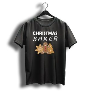 Christmas Baker Gingerbread Cookies And Snowflakes Holiday T-Shirt