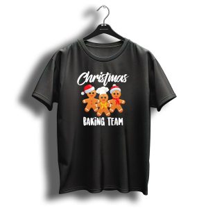 Christmas Baking Team Gingerbread Trio In Festive Hats T-Shirt