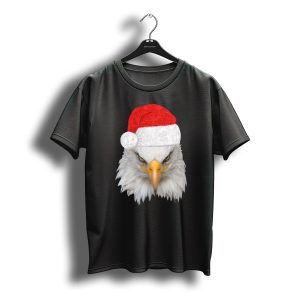 Christmas Bald Eagle With Santa Hat Patriotic Eagle T-Shirt