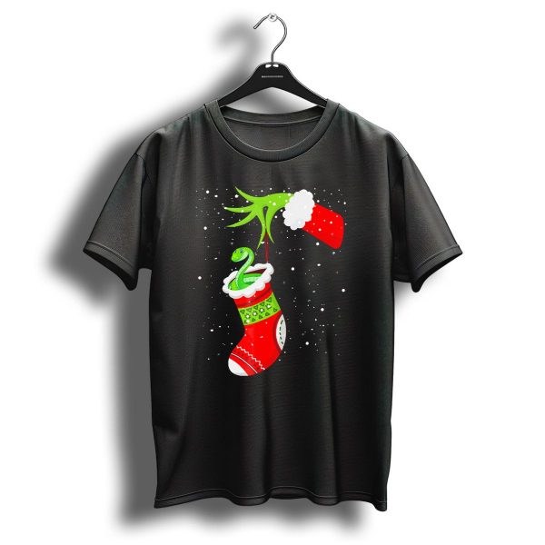 Christmas Ball Python Stocking Grinch Hand T Shirt 1 t shirt 1