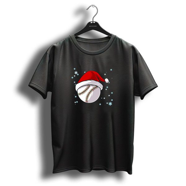 Christmas Baseball Ball Santa Hat Snowflakes T Shirt 1 t shirt 1