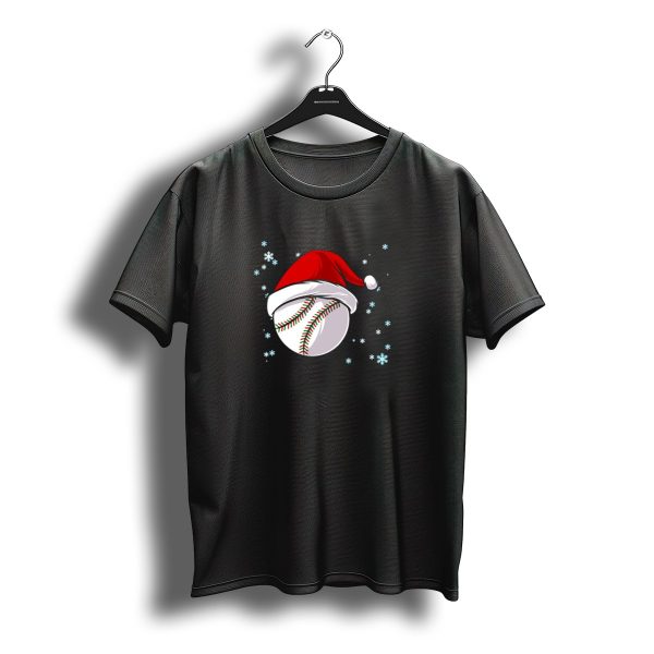 Christmas Baseball Ball Santa Hat Snowflakes T Shirt t shirt 1
