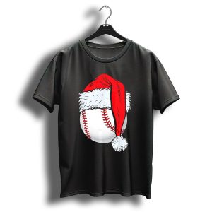 Christmas Baseball Ball Santa Hat T Shirt