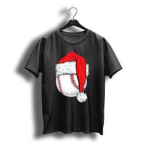 Christmas Baseball Ball Santa Hat T-Shirt