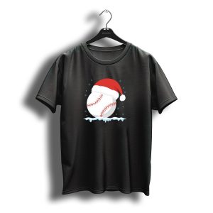 Christmas Baseball Santa Hat Winter Snowflakes Baseball T-Shirt