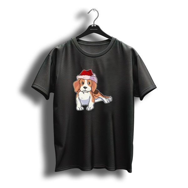 Christmas Beagle Santa Hat Holiday Puppy T Shirt t shirt 1