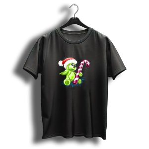 Christmas Bear Gummy Candy Cane Santa Hat T Shirt