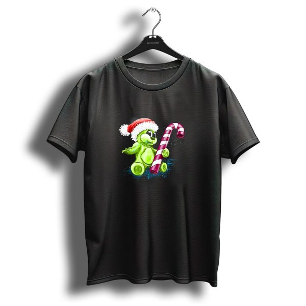 Christmas Bear Gummy Candy Cane Santa Hat T Shirt 1 t shirt 1
