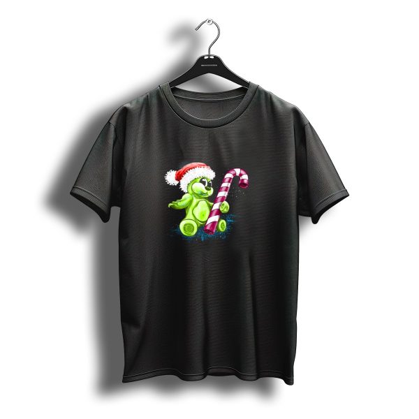 Christmas Bear Gummy Candy Cane Santa Hat T Shirt t shirt 1