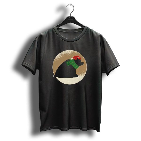 Christmas Bear In Santa Hat And Green Scarf T Shirt 1 t shirt 1