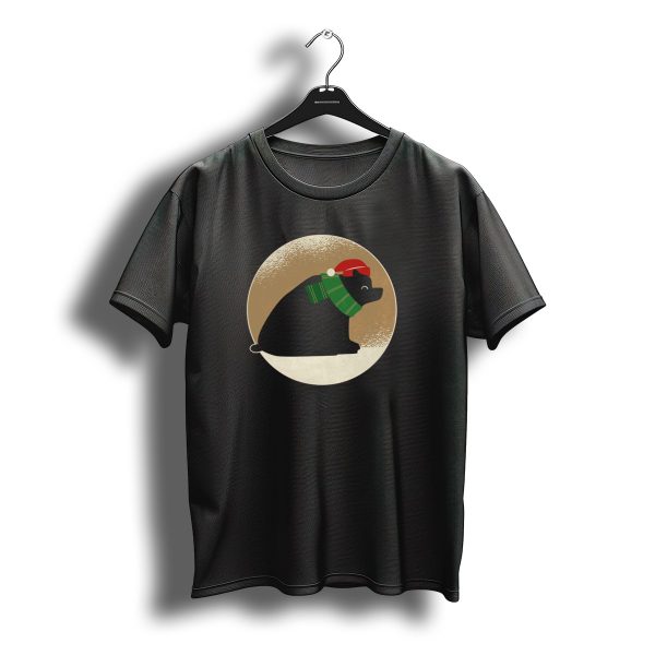 Christmas Bear In Santa Hat And Green Scarf T Shirt t shirt 1