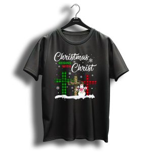 Christmas Begins With Christ Snowman Nurse Crosses T-Shirt