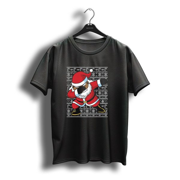 Christmas Black Santa Dabbing Ugly T Shirt t shirt 1