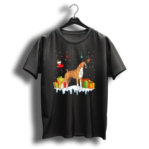 Christmas Boxer Dog With Lights And Presents T-Shirt