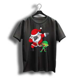 Christmas Boys Dabbing Santa Claus And Elf Dab Dan T-Shirt