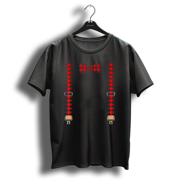 Christmas Buffalo Plaid Bow Tie And Suspenders T Shirt 1 t shirt 1